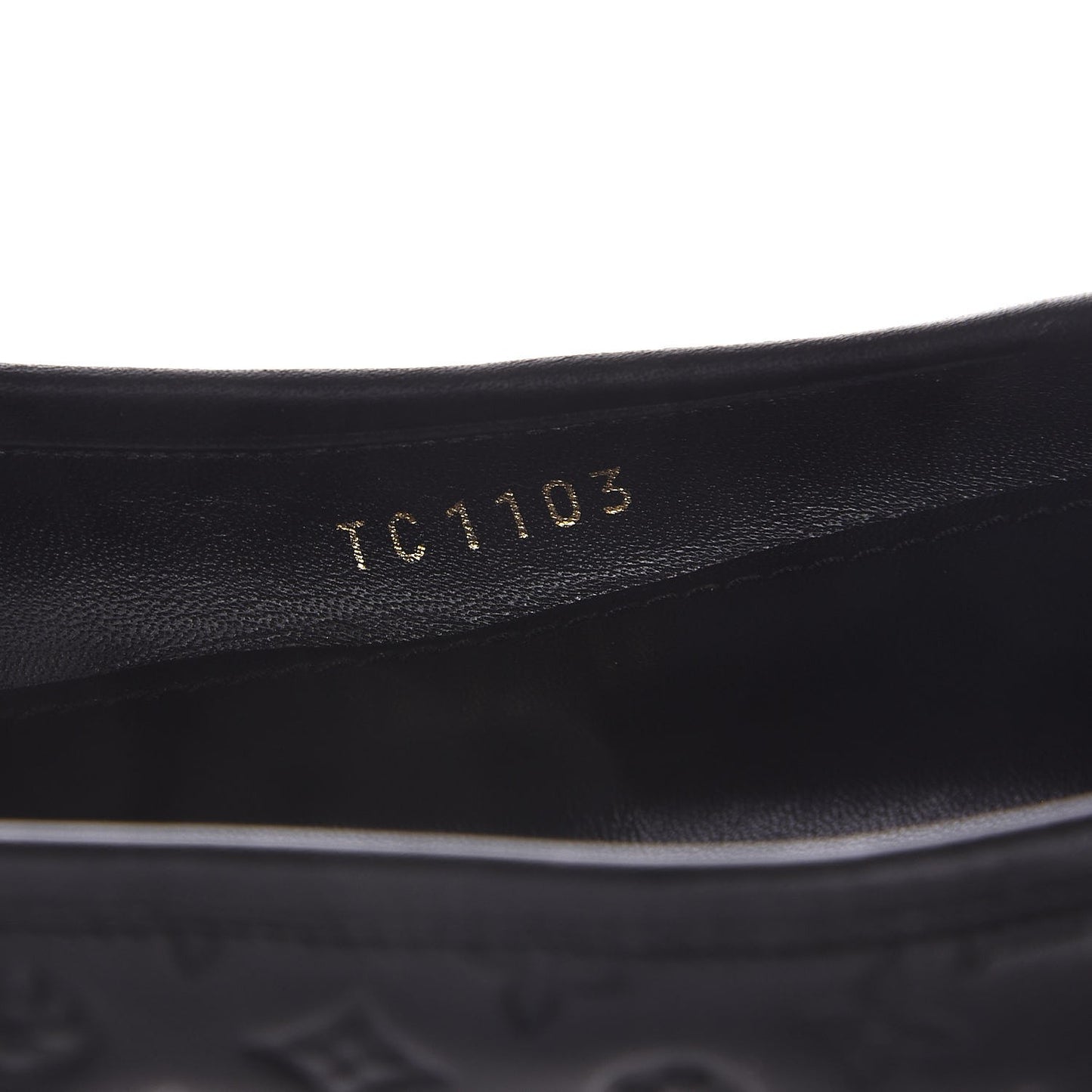 Calfskin Embossed Monogram Debbie Ballerina Flats 38.5 Black