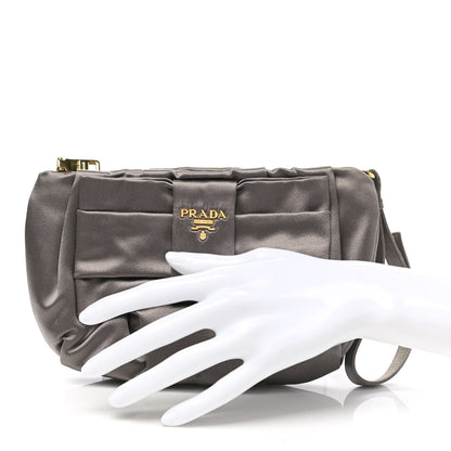 Prada Satin Rasso Bow Wristlet Grey 2 of 6