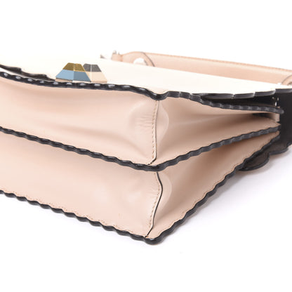 Fendi Vitello Liberty Scalloped Studded Kan I Shoulder Bag Plaster 8 of 8