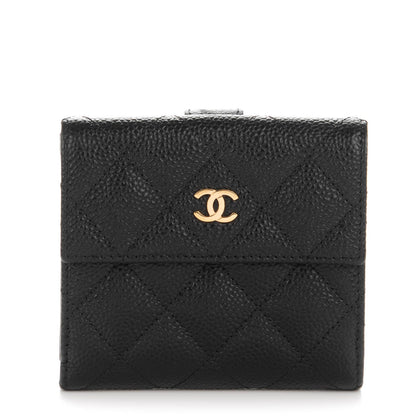 Chanel Caviar Quilted Compact French Flap Wallet Black 1 of 8