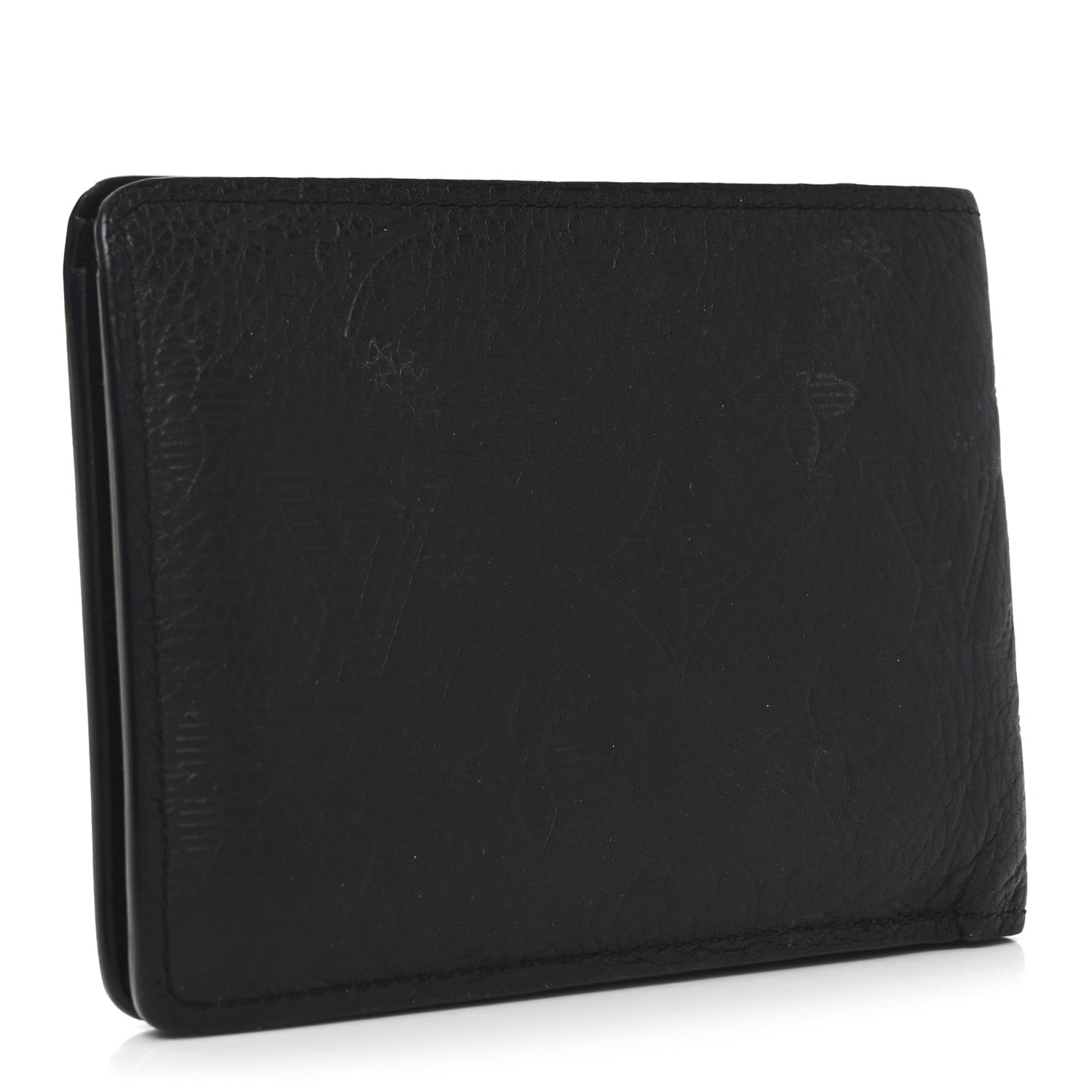 Louis Vuitton Calfskin Monogram Shadow Multiple Wallet Black 6 of 12