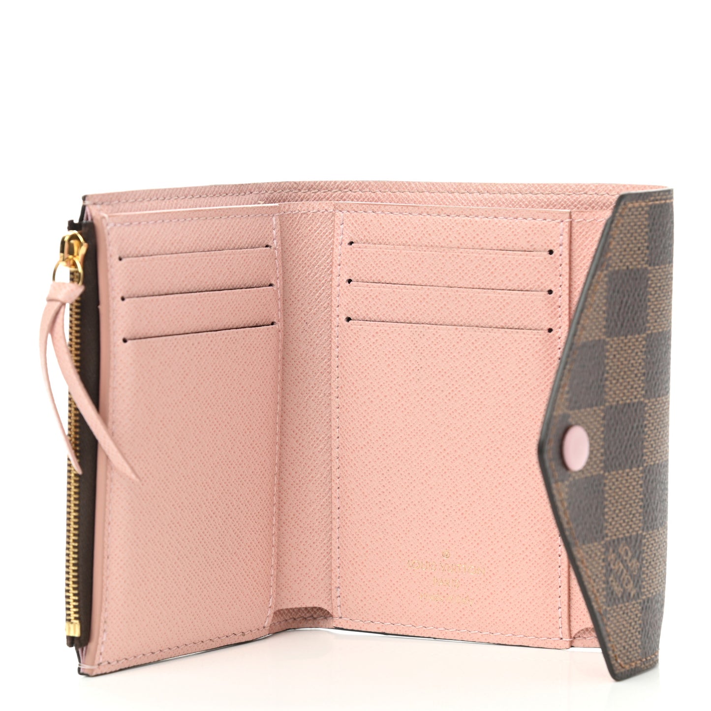 Damier Ebene Victorine Wallet Rose Ballerine