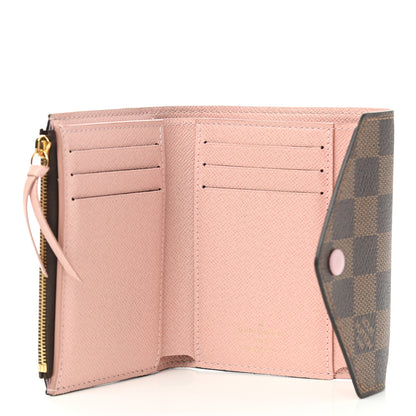 Louis Vuitton Damier Ebene Victorine Wallet Rose Ballerine 5 of 7