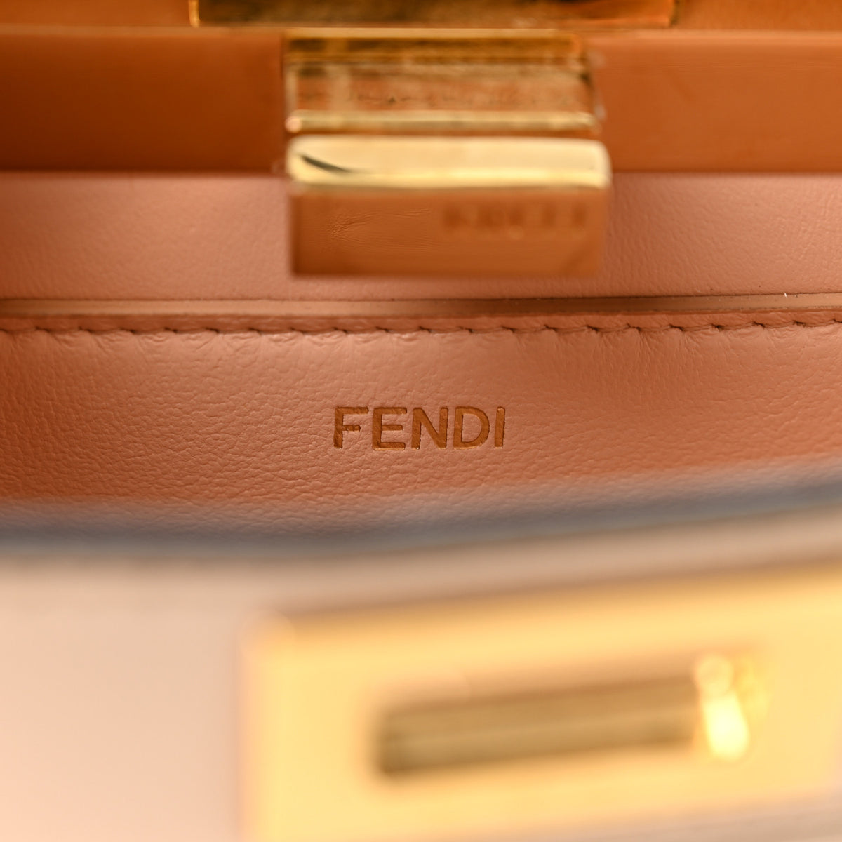 Fendi Vitello King Luxor Shiny Nappa Medium Peekaboo I SEE U East West Satchel Light Rose 7 of 10