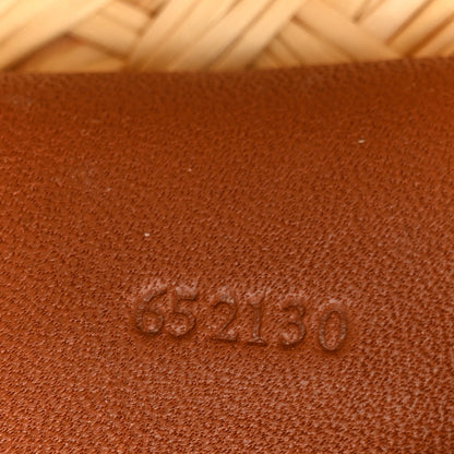 Loewe Calfskin Raffia Paulas Ibiza Medium Anagram Basket Tote Bag Natural Tan 7 of 10