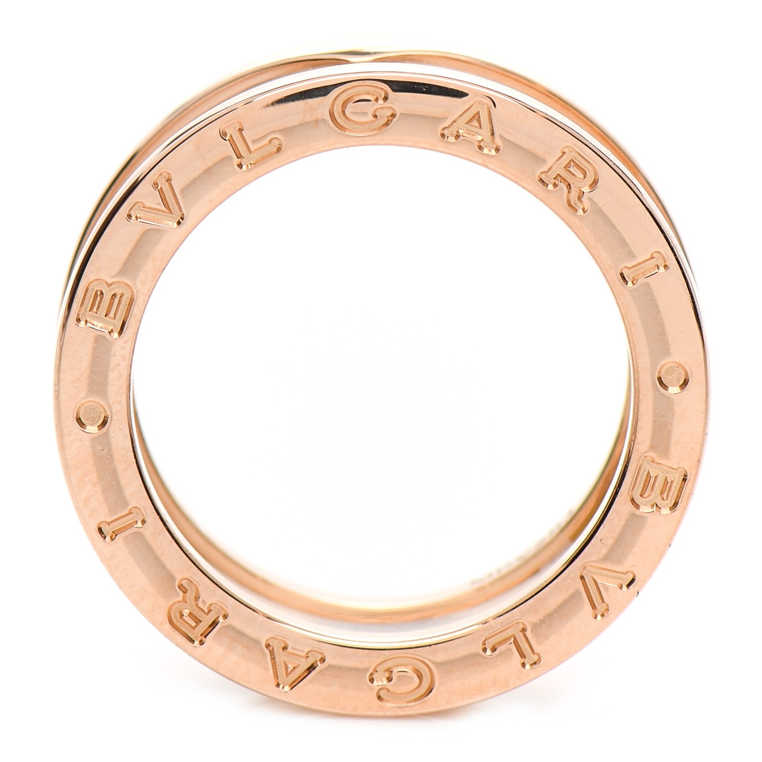 Bulgari 18K Rose Gold White Ceramic B.Zero1 Two-Band Ring 53 6.25 4 of 6