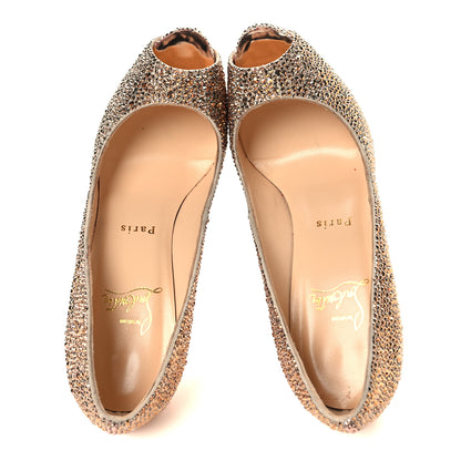 Christian Louboutin Specchio Strass Crystal Lady Peep 150 Pumps 37.5 Rose Gold 2 of 8