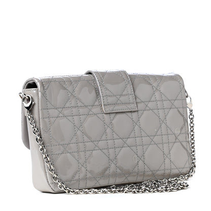 Christian Dior Patent Cannage New Lock Pouch Grey 2 of 4