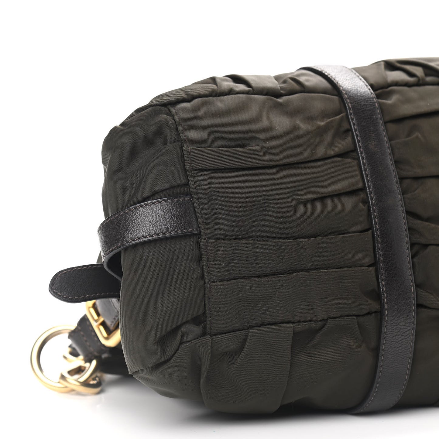 Tessuto Nylon Gaufre Shopping Satchel Fumo