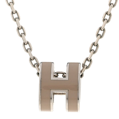 Hermes Palladium Mini Pop H Pendant Necklace Marron Glace 4 of 7