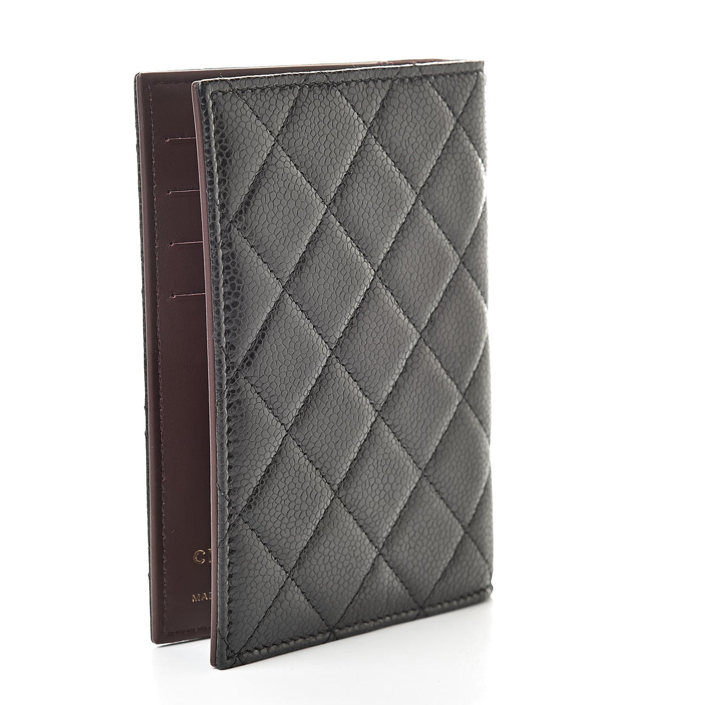 Caviar Quilted Passport Holder Black