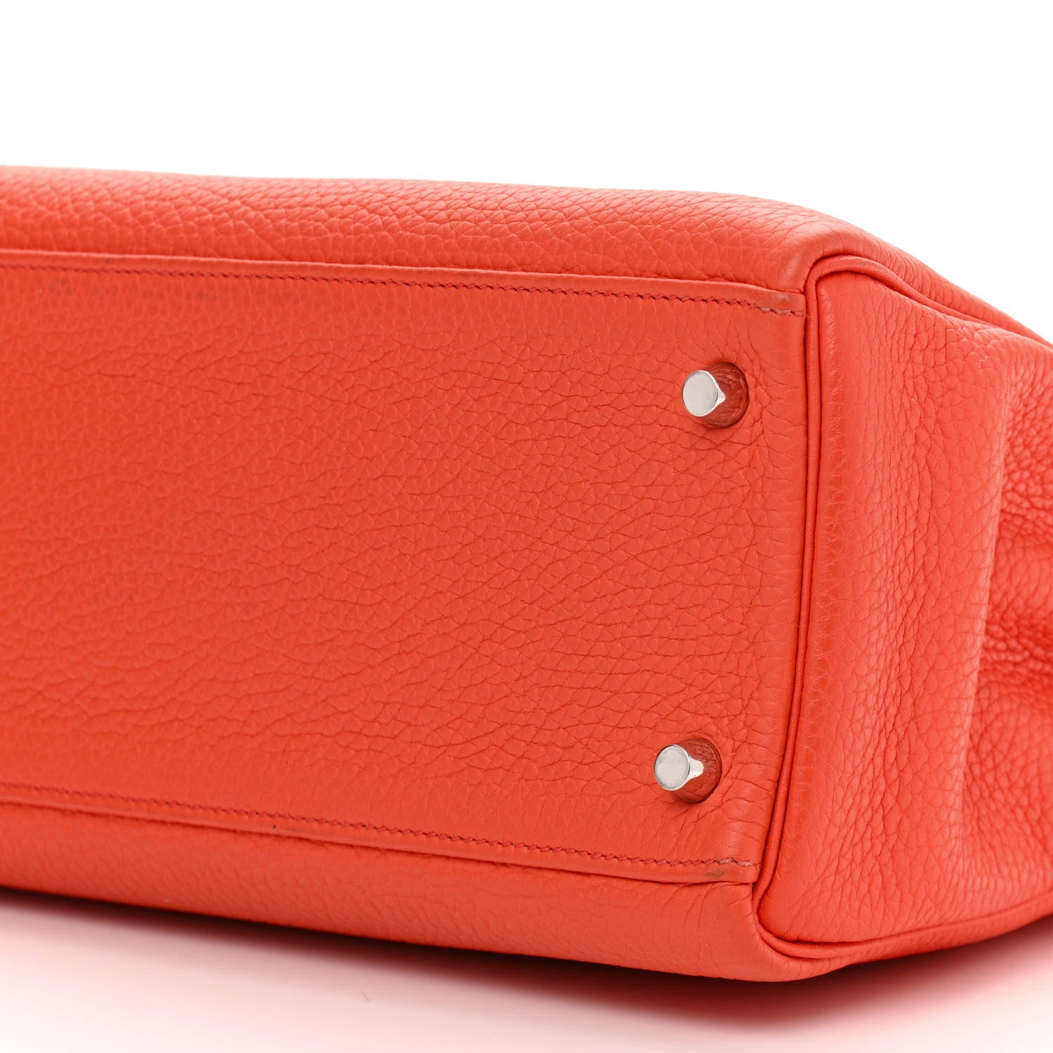 Hermes Taurillon Clemence Kelly Retourne 32 Orange Poppy 10 of 13