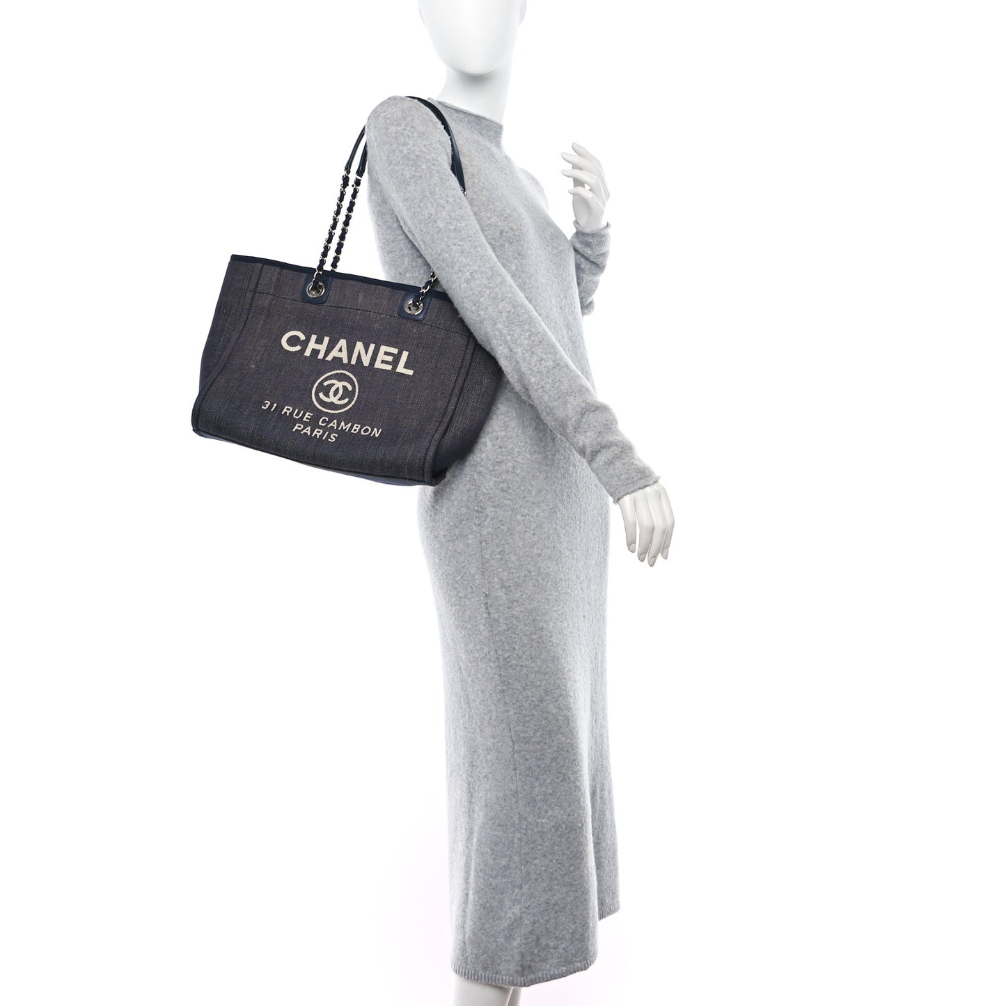 Denim Small Deauville Tote Dark Blue