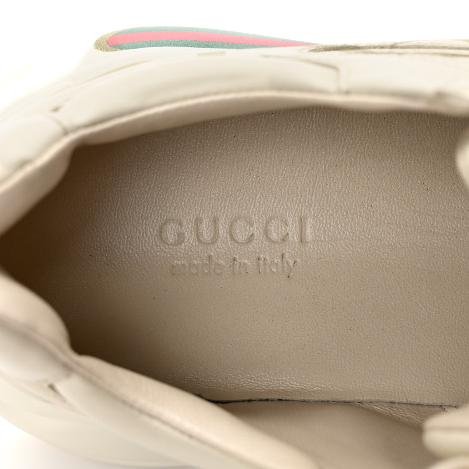 Gucci Calfskin Logo Womens Rhyton Sneakers 37.5 Ivory 7 of 8