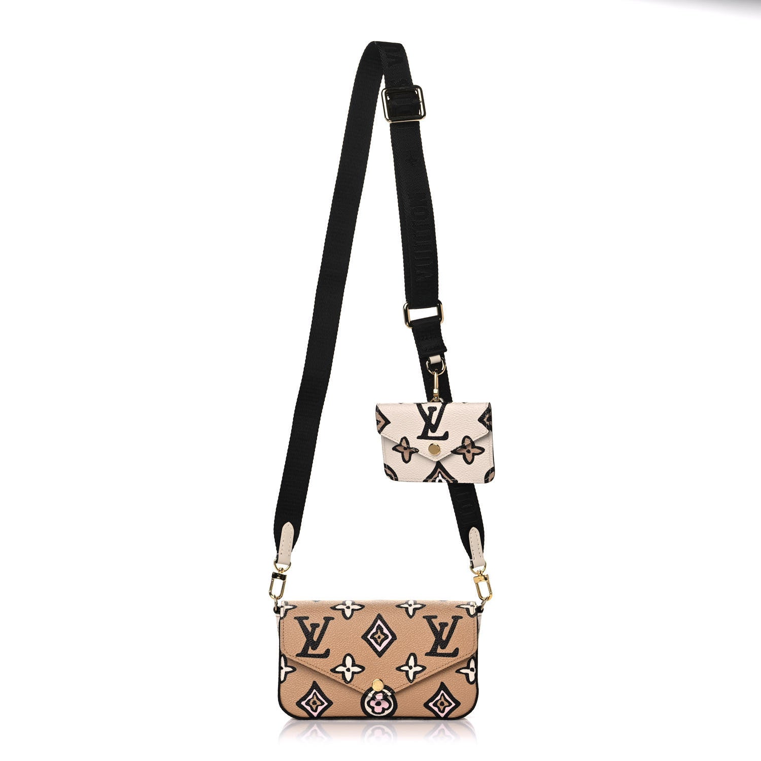 Louis Vuitton Monogram Wild At Heart Felicie Strap & Go Arizona Creme 1 of 11