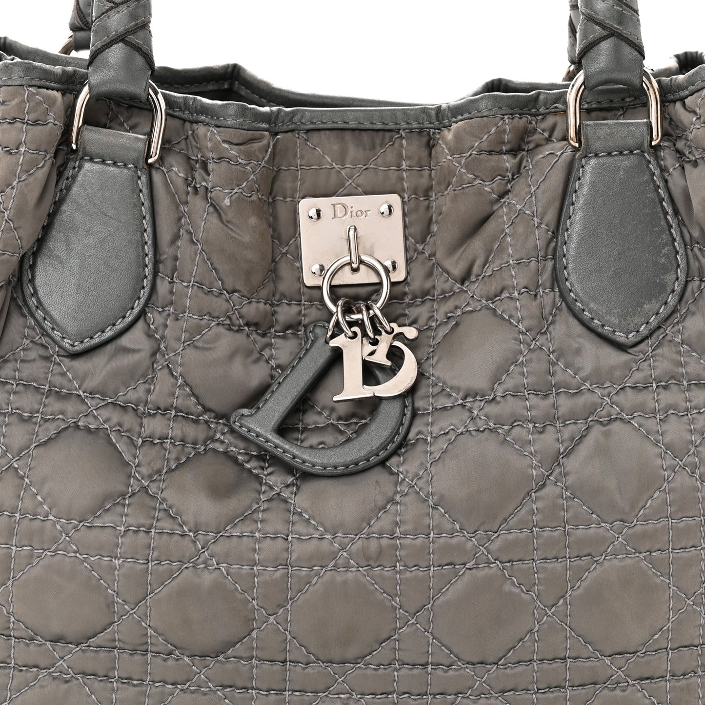 Nylon Cannage Tote Gray