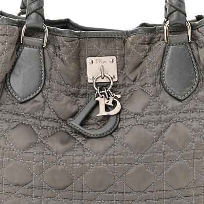 Christian Dior Nylon Cannage Tote Gray 8 of 13