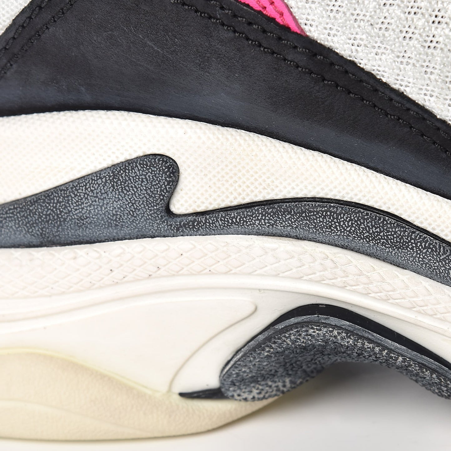Fabric Mesh Womens Triple S Sneakers 41 Rose Fluo Black White