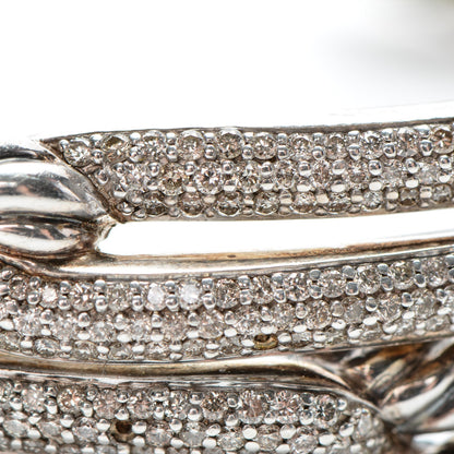 David Yurman Sterling Silver Diamond Double Loop Labyrinth Bracelet 5 of 7
