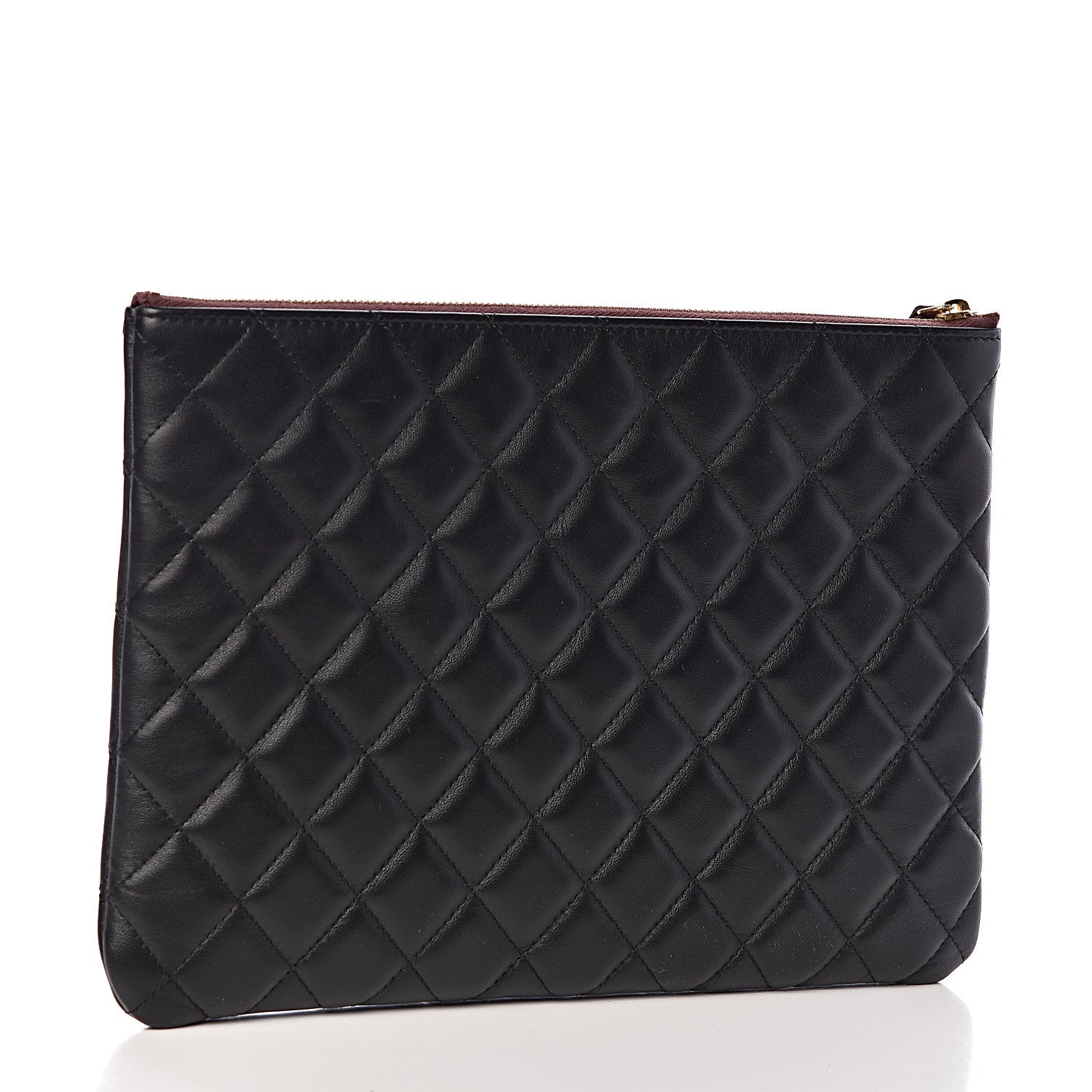 Chanel Lambskin Quilted Medium Cosmetic Case Black 3 of 12