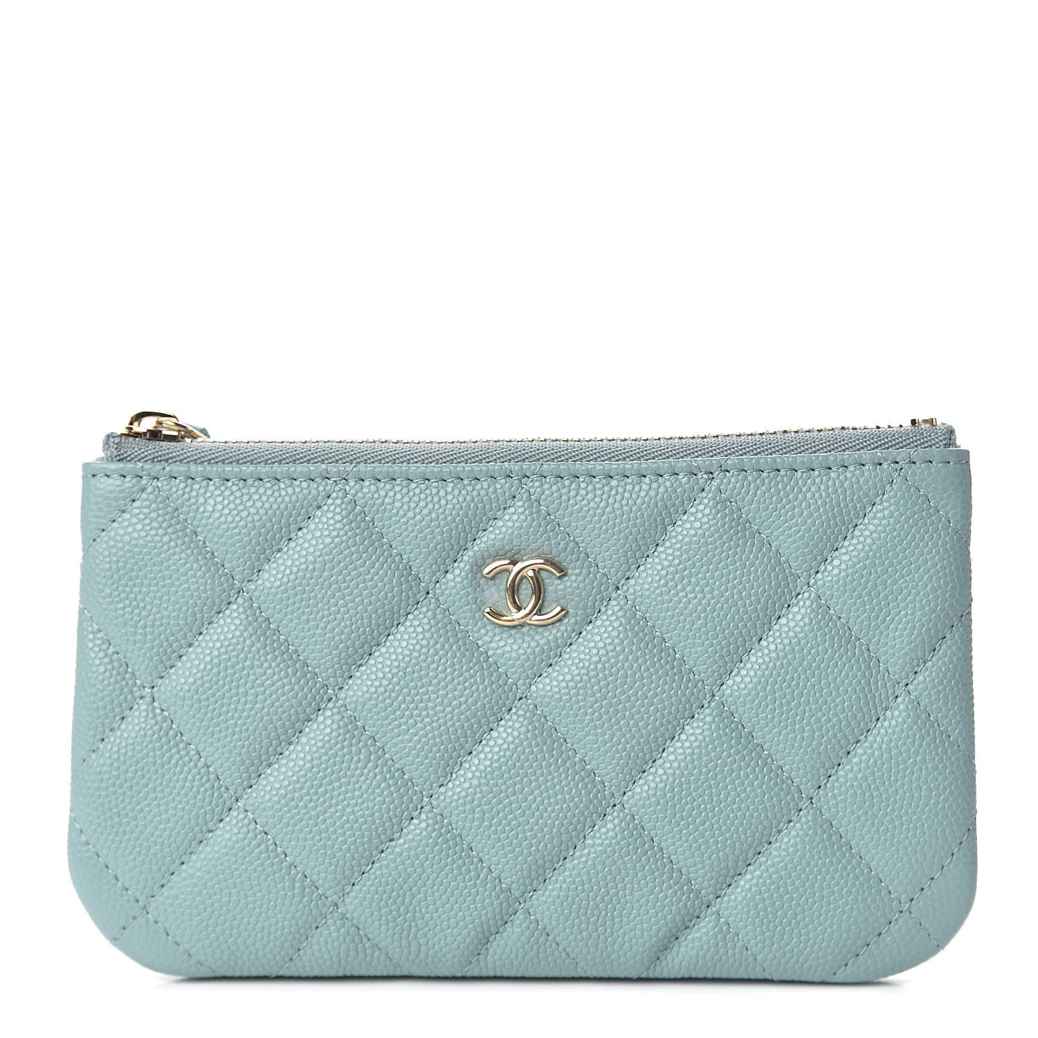 Chanel Caviar Quilted Small Cosmetic Case Light Blue 1 of 8