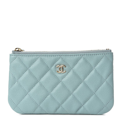 Chanel Caviar Quilted Small Cosmetic Case Light Blue 1 of 8