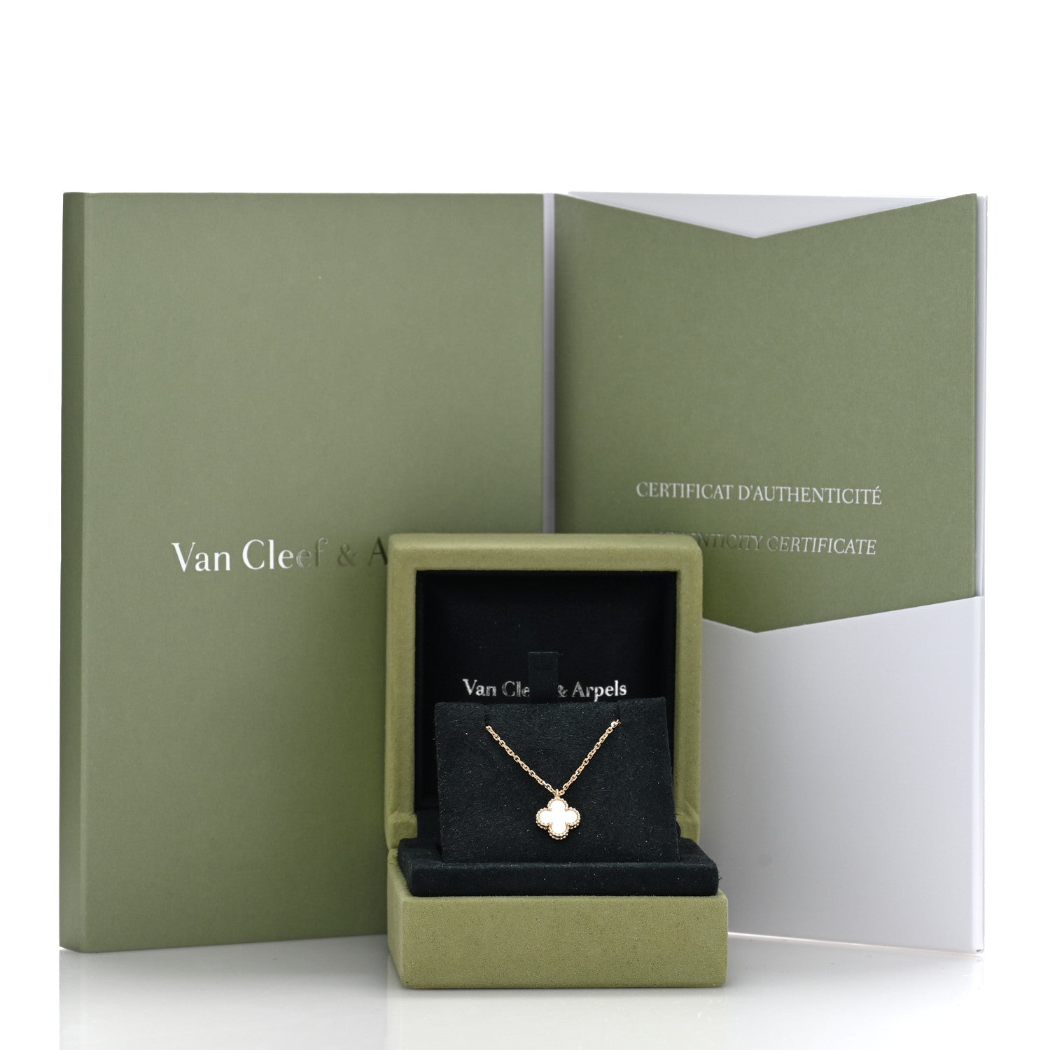 Van Cleef & Arpels 18K Yellow Gold Mother of Pearl Sweet Alhambra Pendant Necklace 5 of 5