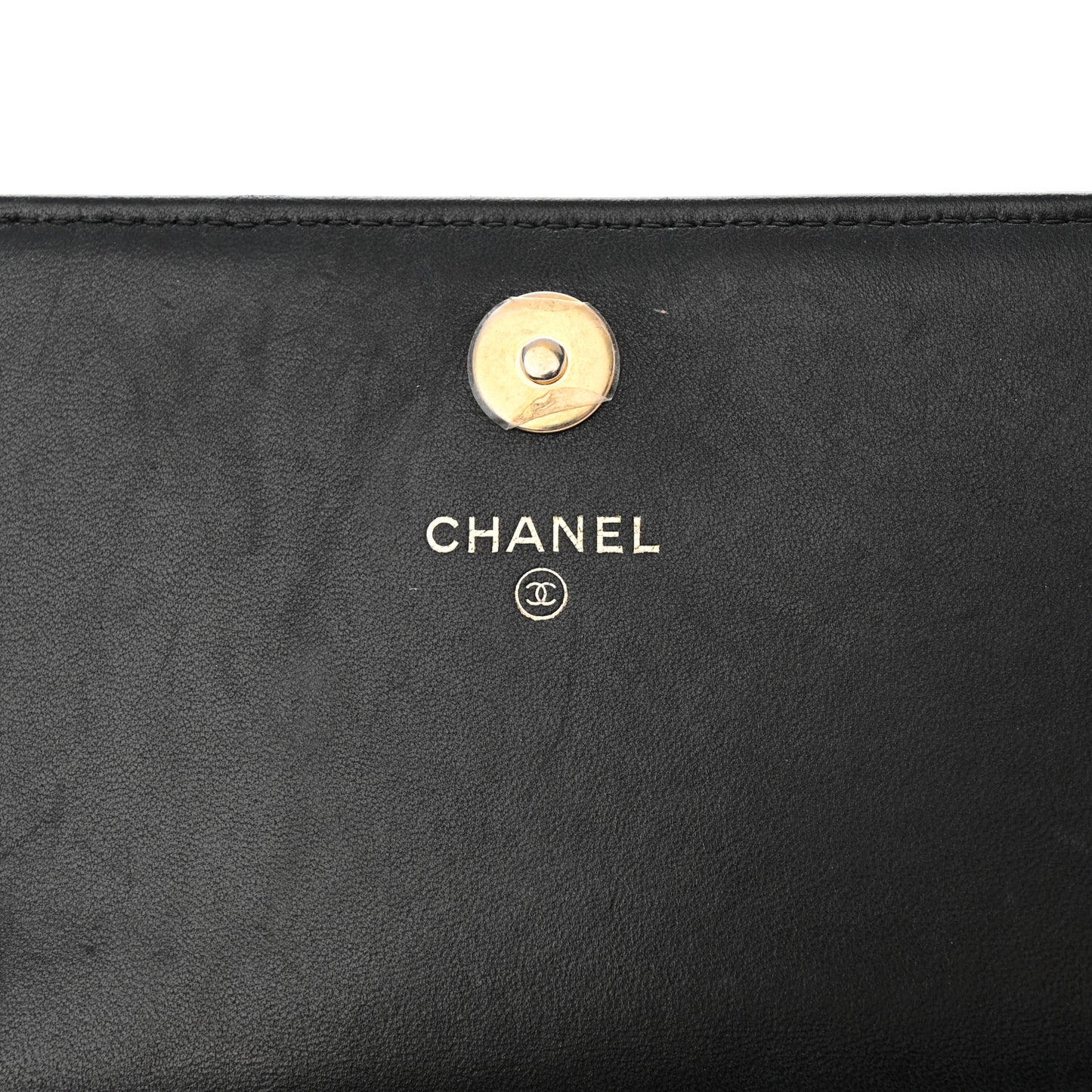 Lambskin Quilted Square Wallet On Chain WOC Black