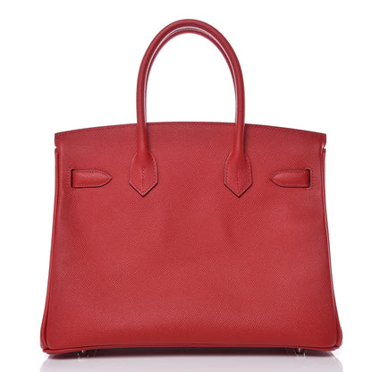 Hermes Epsom Horseshoe Birkin 30 Rouge Casaque Gris Mouette 4 of 36