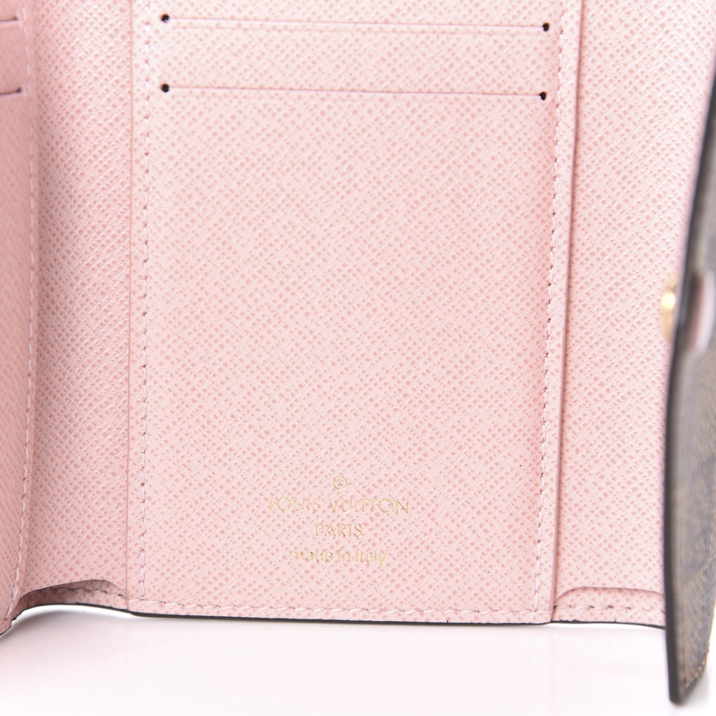 Damier Ebene Victorine Wallet Rose Ballerine