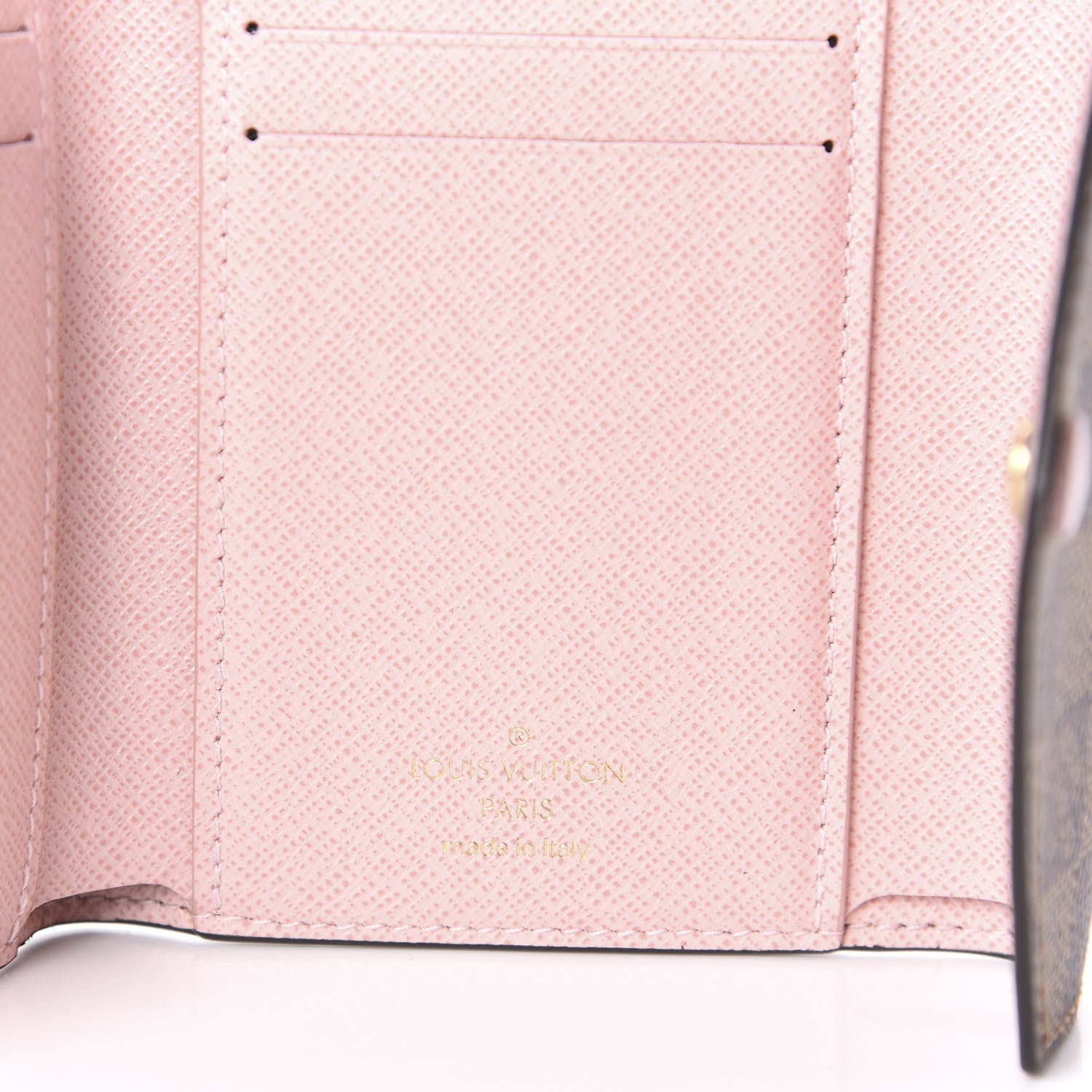 Louis Vuitton Damier Ebene Victorine Wallet Rose Ballerine 6 of 8