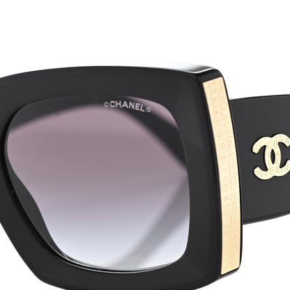 Chanel Acetate Rectangle Sunglasses 5435 Black 7 of 8