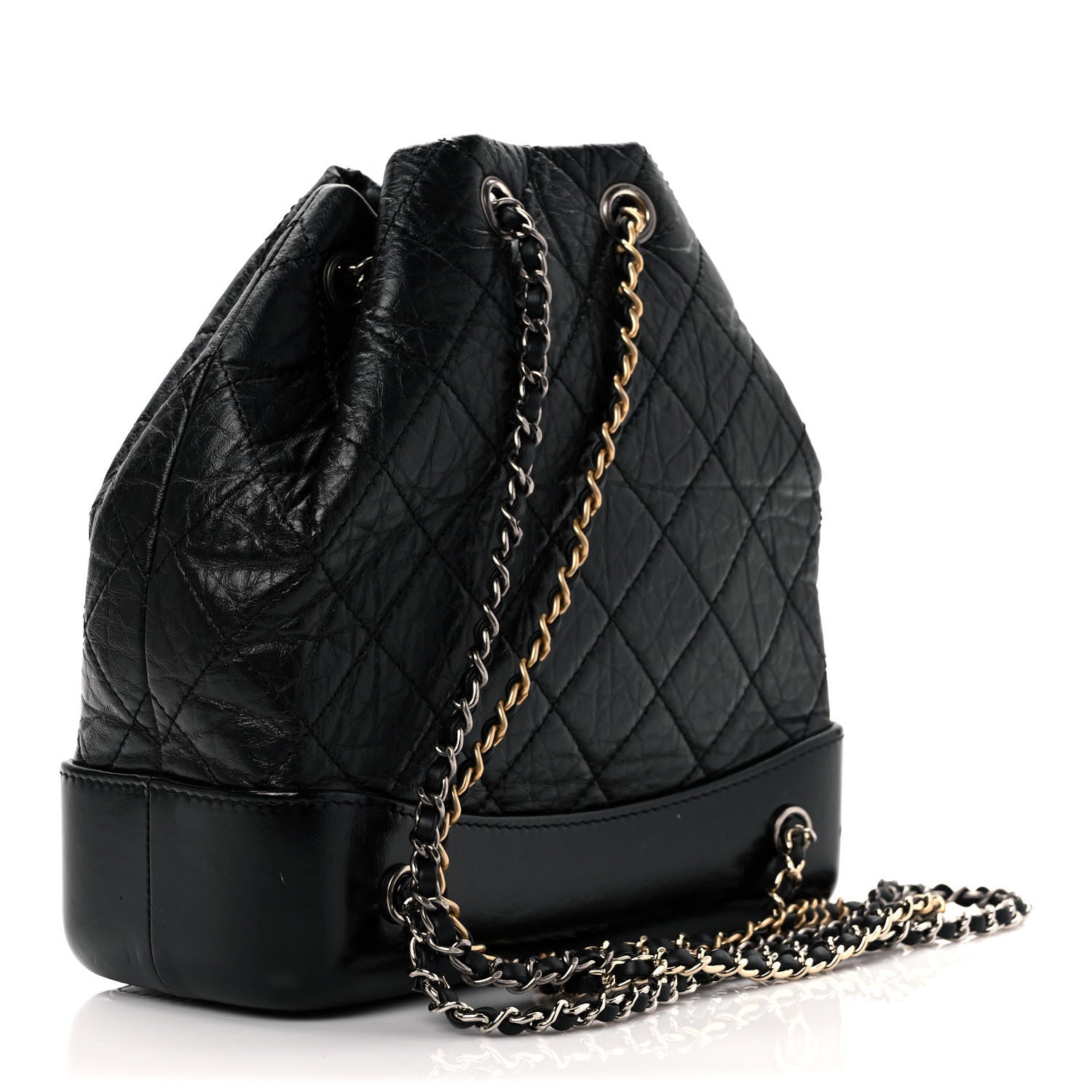 Chanel Aged Calfskin Quilted Small Gabrielle Backpack Black 3 of 11