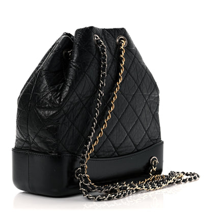 Chanel Aged Calfskin Quilted Small Gabrielle Backpack Black 3 of 11