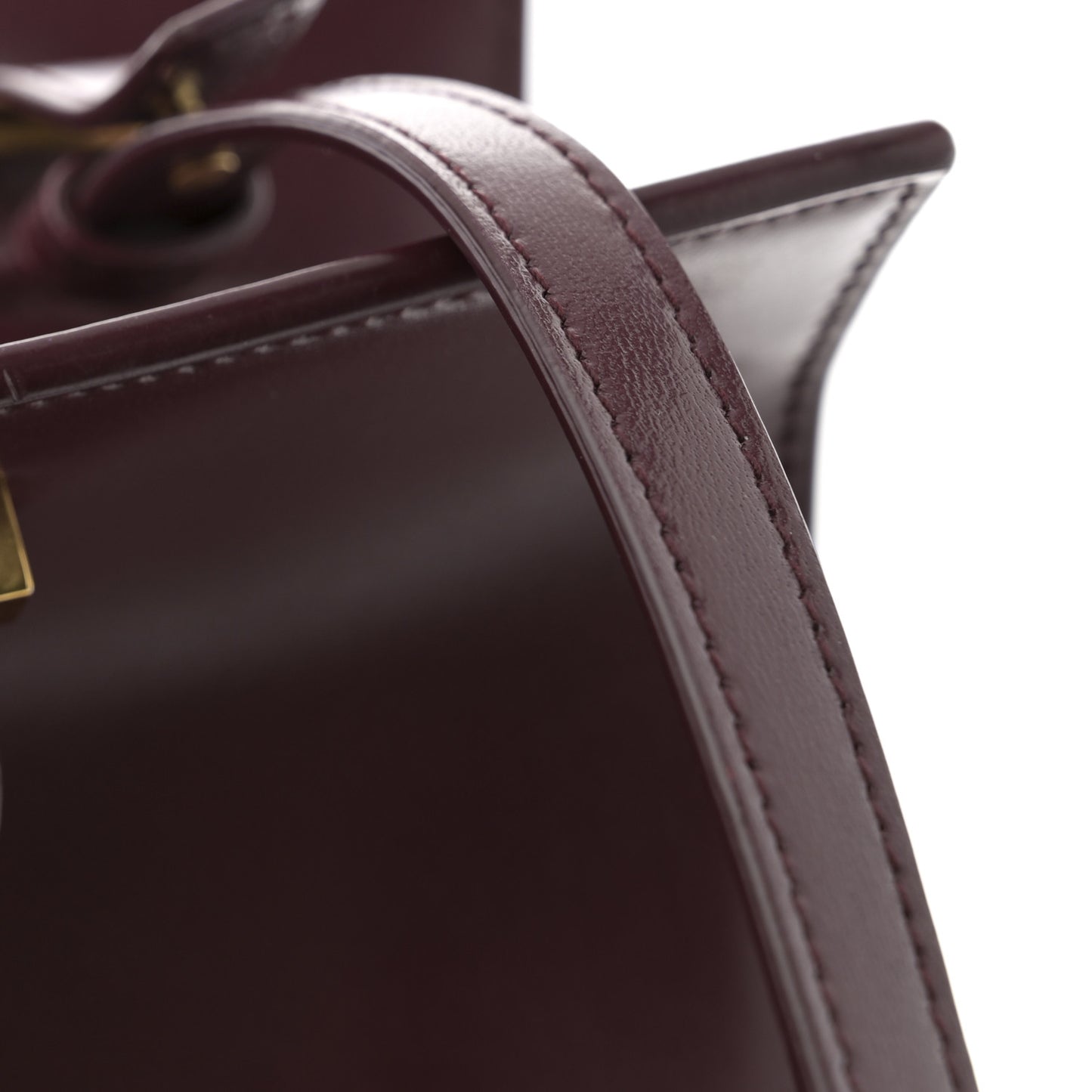 Shiny Calfskin Large Uptown Tote Burgundy