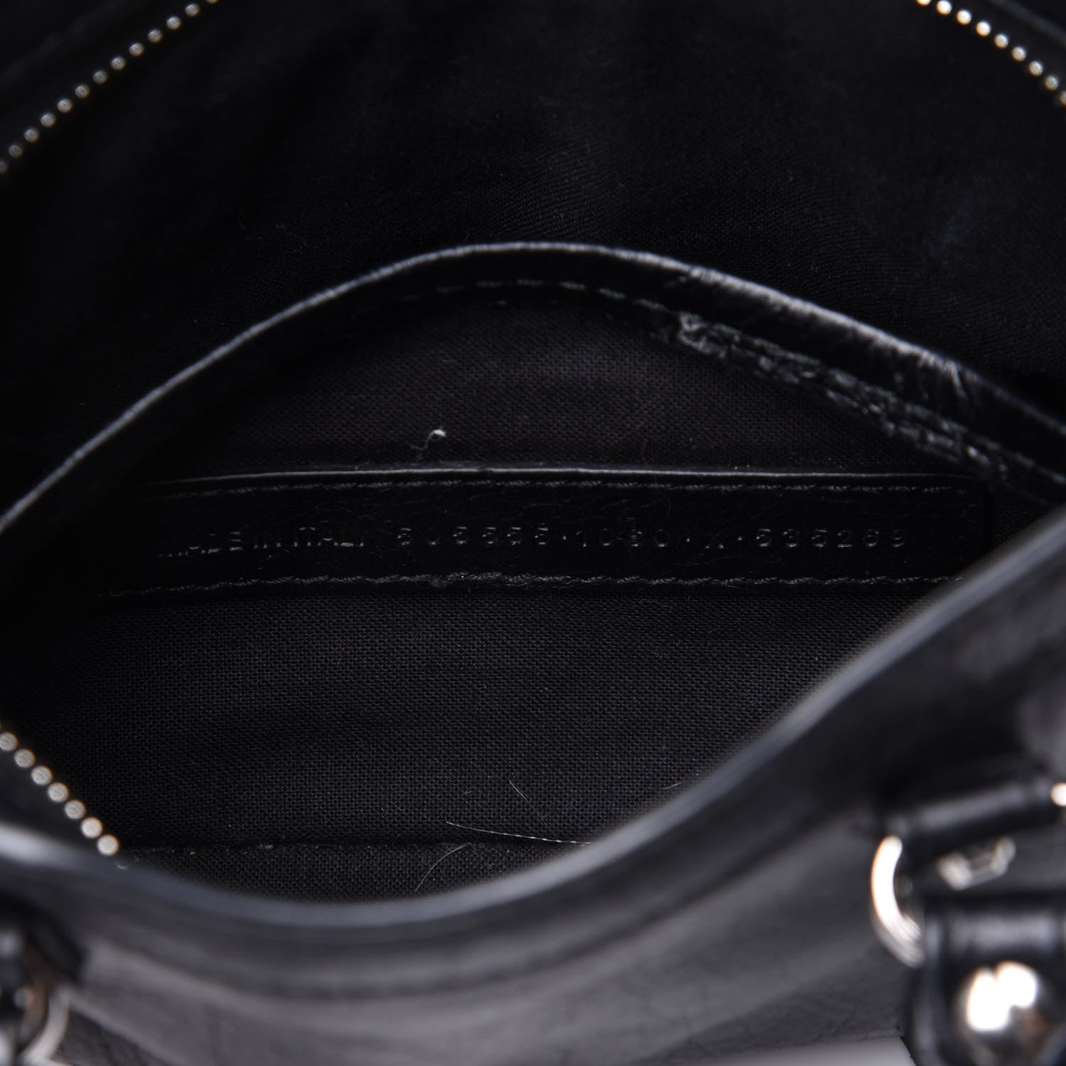 Balenciaga Agneau Classic Silver Hardware Nano City Logo Strap Black White 6 of 9