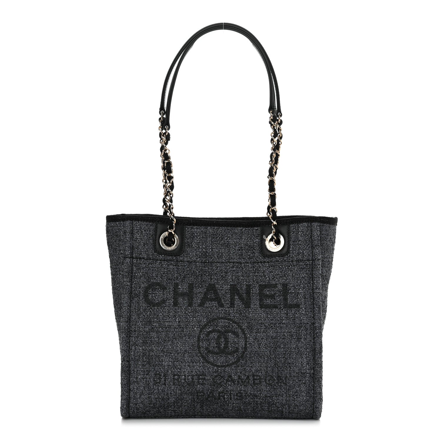 Chanel Lurex Boucle Mini Deauville Tote Blue 1 of 11