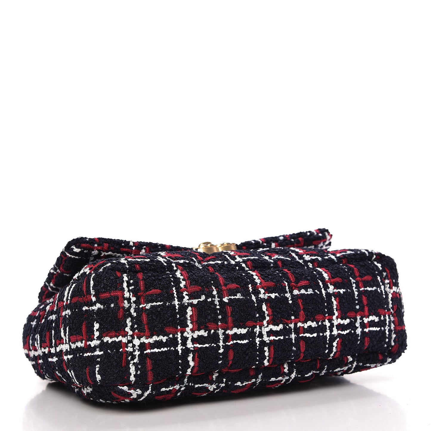 Tweed Quilted Medium Chanel 19 Flap Navy Blue White Red