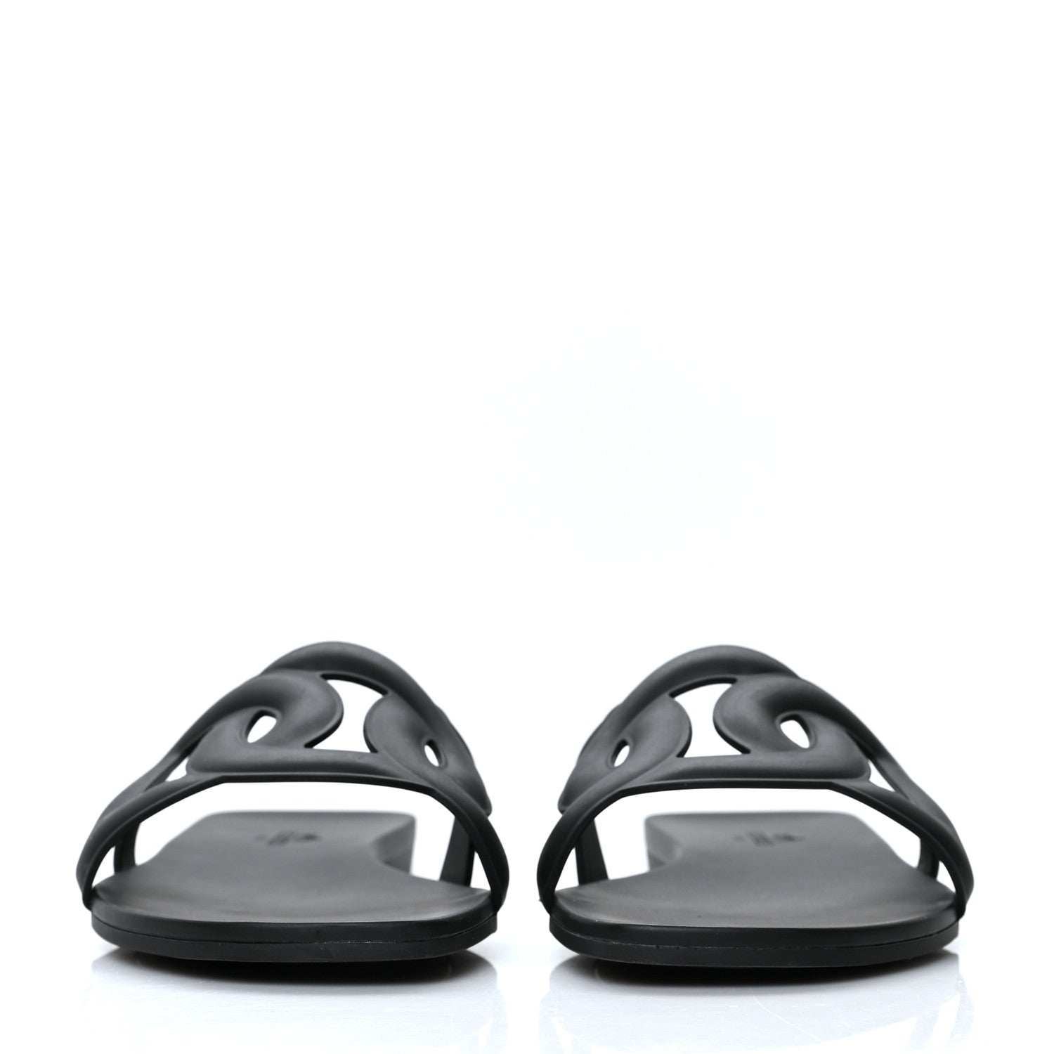Hermes Rubber Aloha Sandals 38 Black 2 of 9