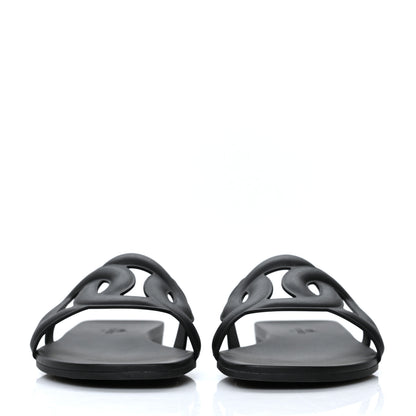 Hermes Rubber Aloha Sandals 38 Black 2 of 9