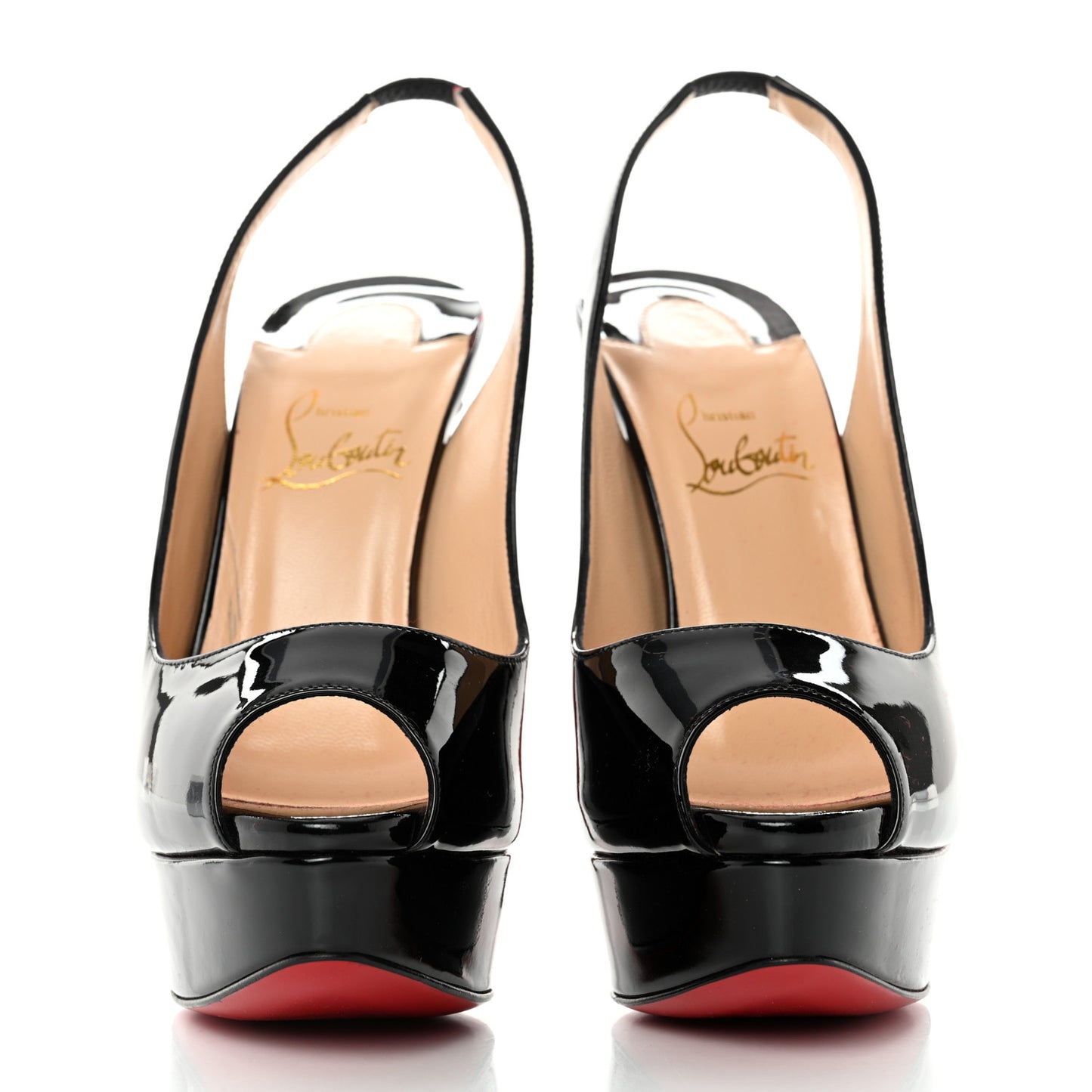 Patent Lady Peep Sling 150 Pumps 35.5 Black