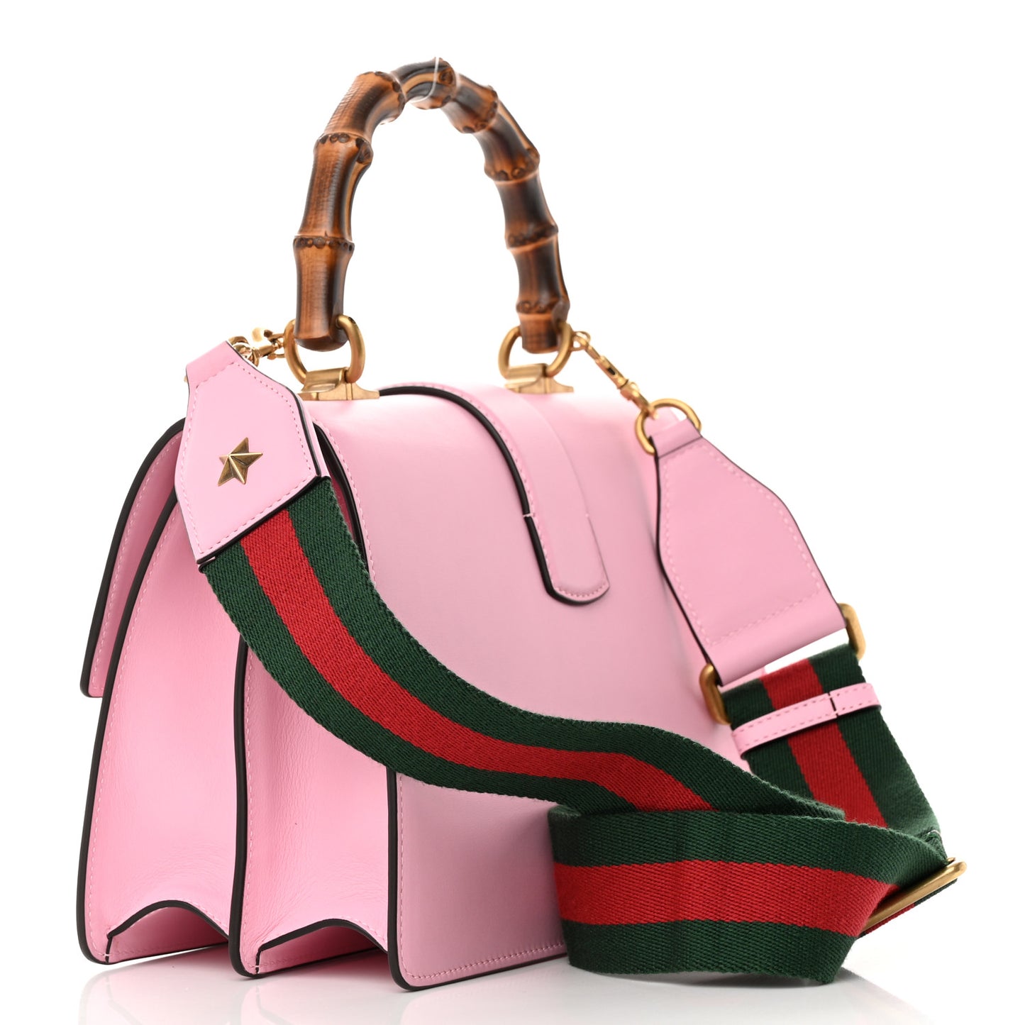 Calfskin Bamboo Web Embroidered Medium Dionysus Top Handle Bag Pink