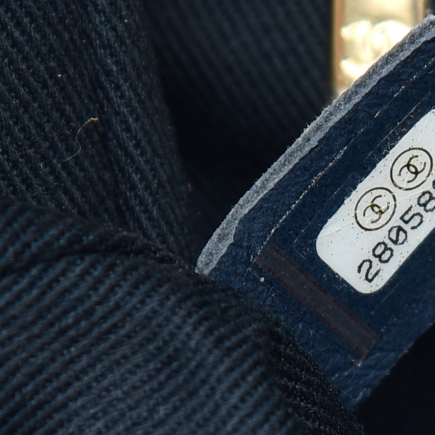 Chanel Lurex Canvas Medium Deauville Tote Navy Blue Gold 8 of 12