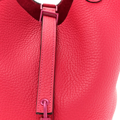Hermes Taurillon Clemence Monochrome Picotin Lock 18 PM Rose Mexico Rose Mexico 8 of 13