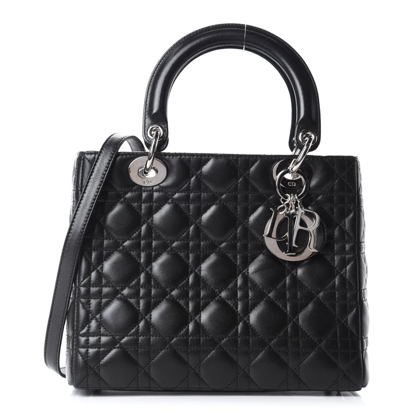 Lambskin Cannage Medium Lady Dior Black