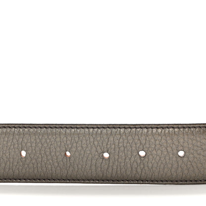 Gucci Metallic Calfskin Interlocking G 40mm Belt 95 38 Pewter 3 of 9