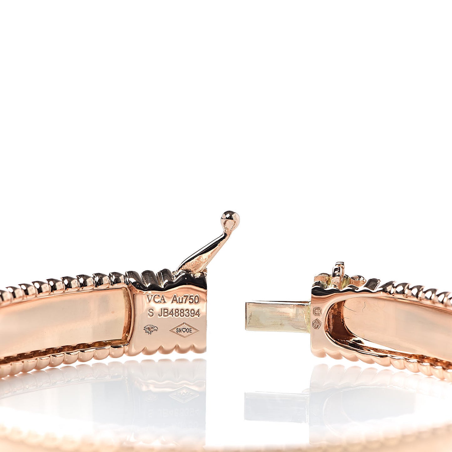 18K Rose Gold Perlee Signature Bangle Bracelet S