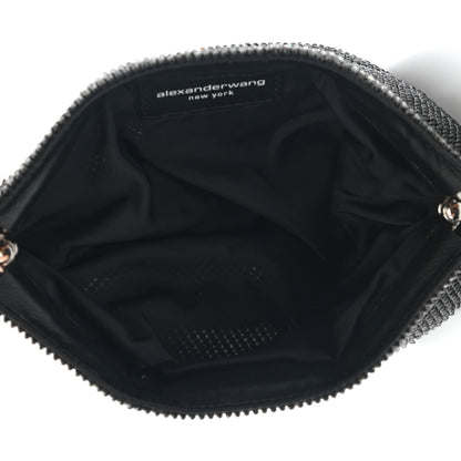 Alexander Wang Rhinestone Chain Mesh Wanglock Logo Pouch Black White 5 of 11