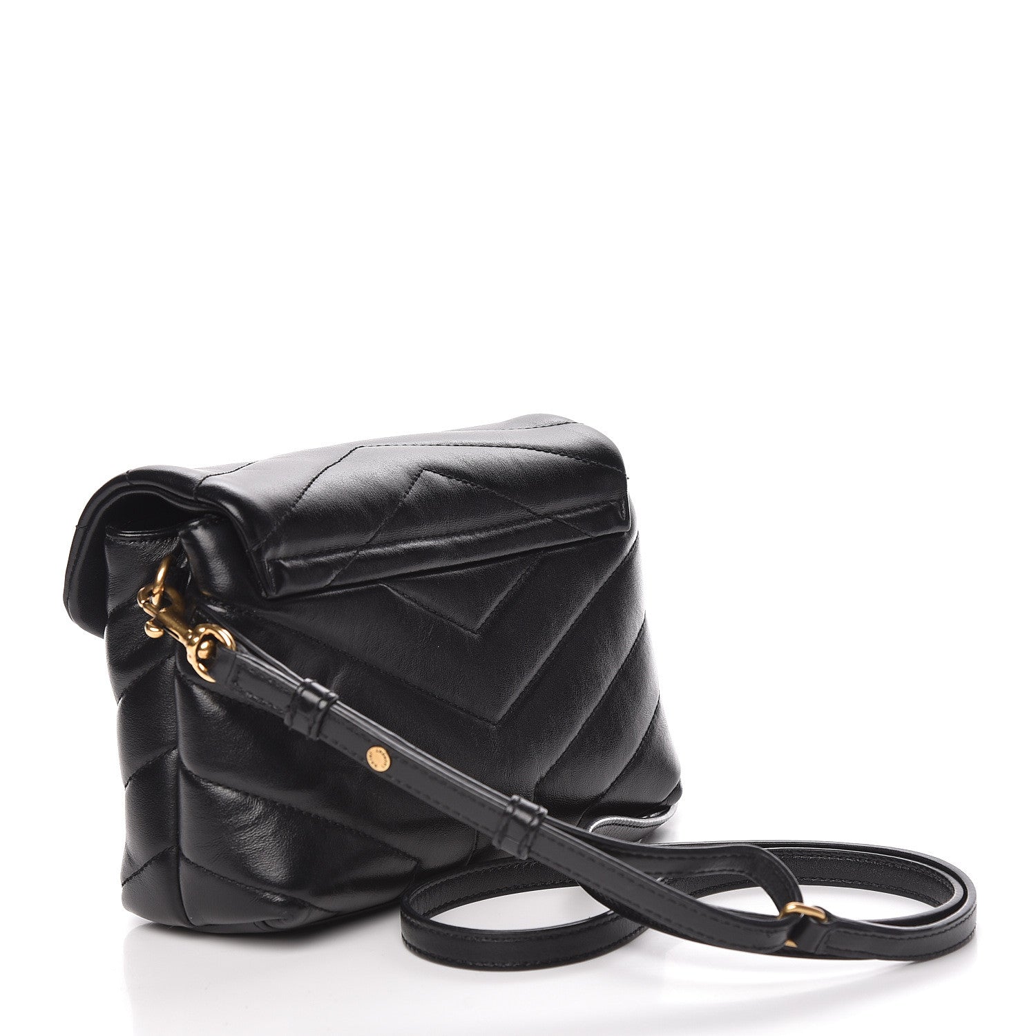 Saint Laurent Calfskin Y Quilted Monogram Toy Loulou Crossbody Bag Black 3 of 11