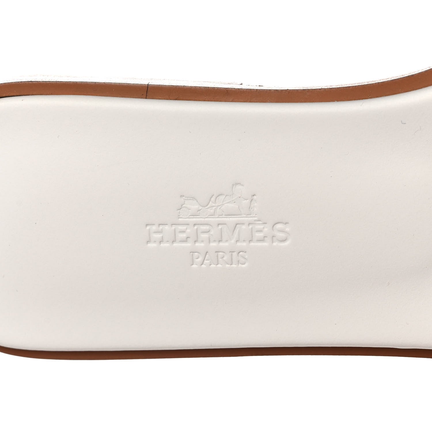 Hermes Box Calfskin Oran Sandals 36 White 7 of 9